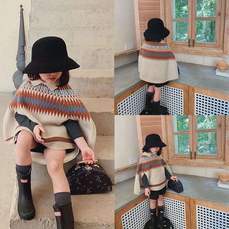 Baby Clothing Patterns Free - Meisjescape Nieuwe Koreaanse kinderkleding met contrasterende